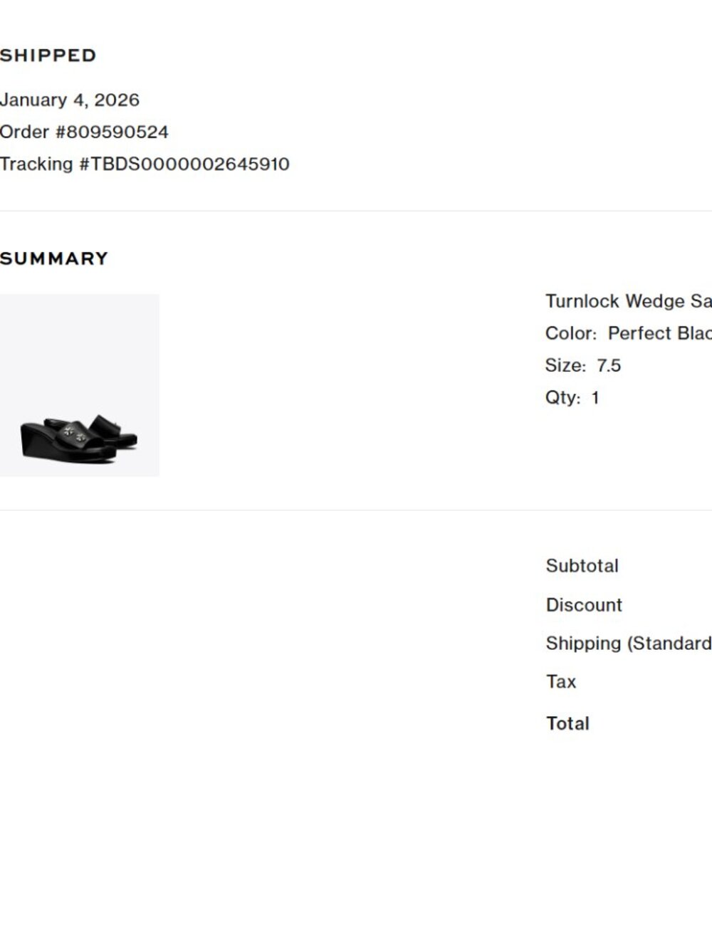 Tory Burch Black Wedge Turnlock Slides 7.5M NIB - Picture 9 of 9